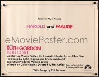 6z674 HAROLD & MAUDE 1/2sh 1971 Ruth Gordon, Bud Cort is equipped to deal w/life!