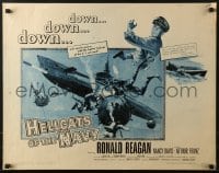 6z677 HELLCATS OF THE NAVY laminated 1/2sh 1957 Ronald Reagan in the only movie he made with Nancy!