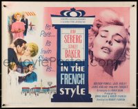 6z700 IN THE FRENCH STYLE 1/2sh 1963 art of sexy Jean Seberg, Robert Parrish directed!