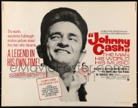 6z710 JOHNNY CASH 1/2sh 1969 great portrait of most famous country music star!