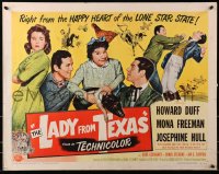 6z736 LADY FROM TEXAS style A 1/2sh 1951 montage with Howard Duff, Mona Freeman, Josephine Hull