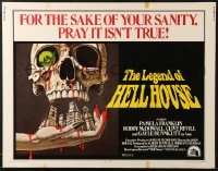 6z742 LEGEND OF HELL HOUSE 1/2sh 1973 great skull & haunted house dripping with blood art by B.T.!