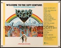 6z753 LOGAN'S RUN int'l 1/2sh 1976 art of Michael York & Jenny Agutter running away by Charles Moll!