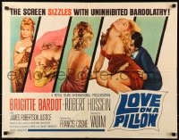 6z761 LOVE ON A PILLOW 1/2sh 1964 sexy Brigitte Bardot, the screen sizzles with Bardolatry!