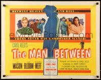 6z777 MAN BETWEEN style A 1/2sh 1953 James Mason is a smooth sinner, Claire Bloom, Carol Reed!