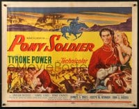 6z831 PONY SOLDIER 1/2sh 1952 art of Royal Canadian Mountie Tyrone Power & Penny Edwards!