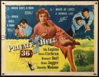 6z840 PRIVATE HELL 36 style A 1/2sh 1954 sexy Ida Lupino makes men steal and kill, Don Siegel!