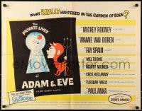 6z842 PRIVATE LIVES OF ADAM & EVE 1/2sh 1960 wacky art of sexy Mamie Van Doren & devil Mickey Rooney!