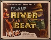 6z862 RIVER BEAT 1/2sh 1954 the dragnet is out for smoking bad girl Phyllis Kirk, who is HOT!