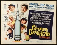 6z883 SERGEANT DEADHEAD 1/2sh 1965 Frankie Avalon, Deborah Walley, Buster Keaton & cast on rocket!
