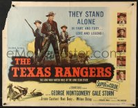 6z934 TEXAS RANGERS style B 1/2sh 1951 full-length art of cowboy lawman George Montgomery!