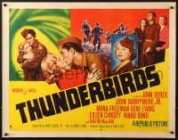 6z939 THUNDERBIRDS style B 1/2sh 1952 cool art of John Derek & John Barrymore!