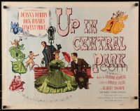 6z958 UP IN CENTRAL PARK 1/2sh 1948 art of Vincent Price & Deanna Durbin in New York City!