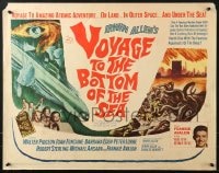 6z965 VOYAGE TO THE BOTTOM OF THE SEA 1/2sh 1961 different sci-fi art of scuba divers & monster!
