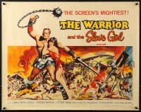 6z972 WARRIOR & THE SLAVE GIRL style B 1/2sh 1959 awesome art of gladiator & girl, mightiest Italian epic!