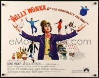 6z988 WILLY WONKA & THE CHOCOLATE FACTORY int'l 1/2sh 1971 Gene Wilder w/ Violet floating away!