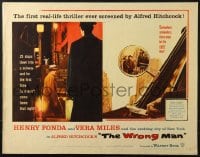 6z993 WRONG MAN 1/2sh 1957 Henry Fonda, Vera Miles, Alfred Hitchcock, cool side view mirror art!