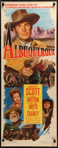 6z011 ALBUQUERQUE insert 1948 Randolph Scott, Gabby Hayes, Barbara Britton in New Mexico!