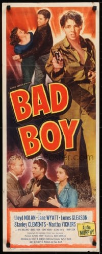 6z021 BAD BOY insert 1949 Lloyd Nolan, Audie Murphy's first starring role!