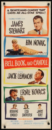 6z033 BELL, BOOK & CANDLE insert 1958 James Stewart, Lemmon, witch Kim Novak laying with cat!