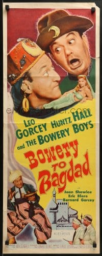 6z056 BOWERY TO BAGDAD insert 1954 wacky Leo Gorcey, Huntz Hall & sexy bellydancer!