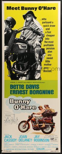 6z067 BUNNY O'HARE insert 1971 Bette Davis & Ernest Borgnine on motorcycles!