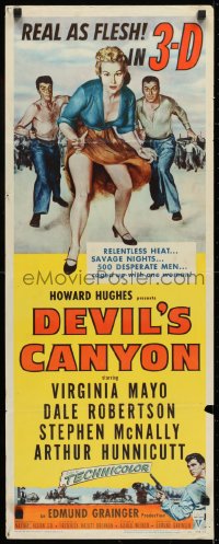 6z116 DEVIL'S CANYON 3D insert 1953 artwork of sexy Virginia Mayo, Dale Robertson!