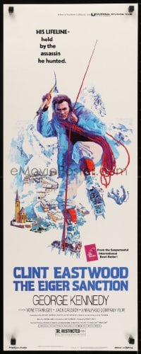 6z131 EIGER SANCTION insert 1975 Clint Eastwood's lifeline was held by the assassin he hunted!