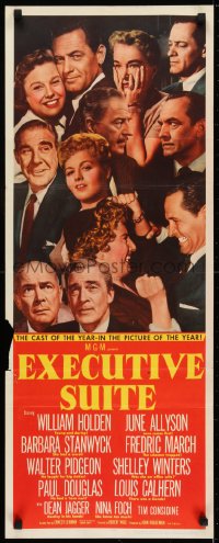 6z138 EXECUTIVE SUITE insert 1954 William Holden, Barbara Stanwyck, Fredric March, June Allyson