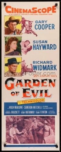 6z152 GARDEN OF EVIL insert 1954 cool images of Gary Cooper, sexy Susan Hayward, & Richard Widmark!