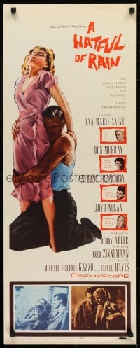 6z170 HATFUL OF RAIN insert 1957 Fred Zinnemann early drug classic, Eva Marie Saint, Don Murray
