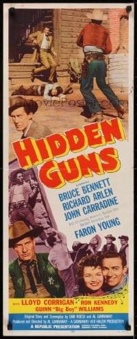 6z177 HIDDEN GUNS insert 1956 Bruce Bennett, Richard Arlen, John Carradine, Faron Young!