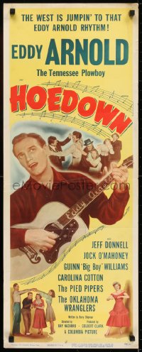 6z183 HOEDOWN insert 1950 Jeff Donnell, Jock Mahoney, Tennessee Plowboy Eddy Arnold playing guitar!