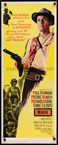 6z184 HOMBRE insert 1966 best full-length image of Paul Newman pointing gun, Martin Ritt!