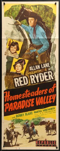 6z185 HOMESTEADERS OF PARADISE VALLEY insert 1947 great images of Rocky Lane as cowboy Red Ryder!
