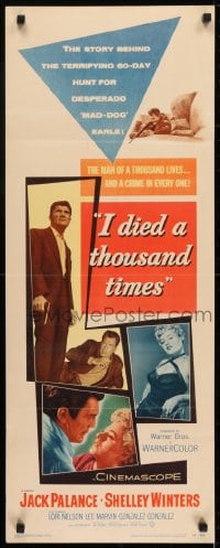 6z189 I DIED A THOUSAND TIMES insert 1955 Jack Palance & sexy Shelley Winters, Lee Marvin!