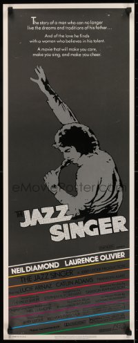 6z205 JAZZ SINGER insert 1981 artwork of Neil Diamond singing into microphone, re-make!
