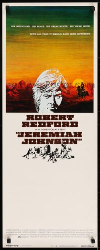 6z206 JEREMIAH JOHNSON insert 1972 cool artwork of Robert Redford, directed by Sydney Pollack!