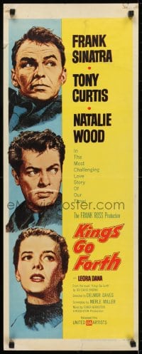 6z214 KINGS GO FORTH insert 1958 portraits of Frank Sinatra, Tony Curtis & Natalie Wood!