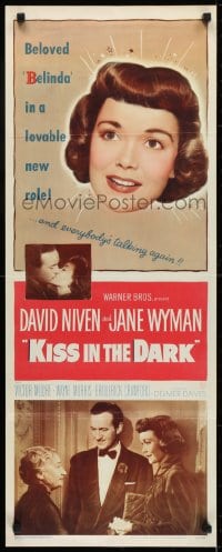 6z215 KISS IN THE DARK insert 1949 art + image of Jane Wyman & David Niven greeting Ouspenskaya!