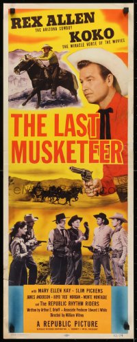 6z224 LAST MUSKETEER insert 1952 Arizona Cowboy Rex Allen & Koko, Miracle Horse of the Movies!
