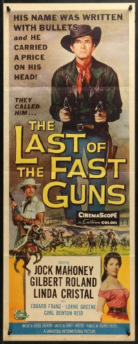 6z225 LAST OF THE FAST GUNS insert 1958 Jock Mahoney's name was written with bullets, art by Brown!