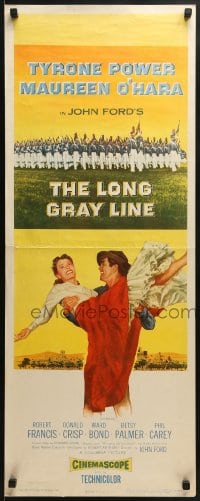 6z235 LONG GRAY LINE insert 1954 art of Tyrone Power carrying Maureen O'Hara + West Point cadets!
