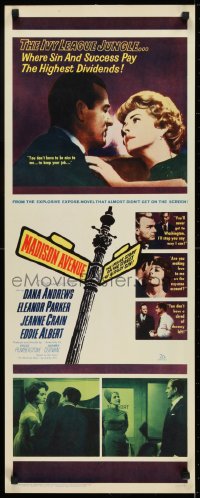 6z240 MADISON AVENUE insert 1961 Dana Andrews wants Eleanor Parker to be nice to him!