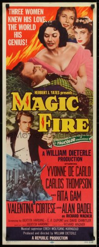 6z241 MAGIC FIRE insert 1955 William Dieterle, Yvonne De Carlo, Alan Badel as Richard Wagner!