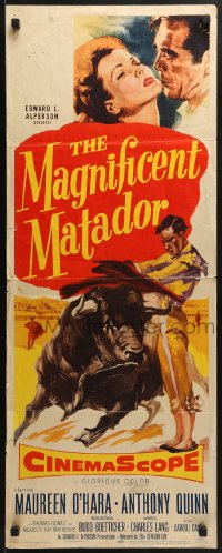 6z242 MAGNIFICENT MATADOR insert 1955 Boetticher, Anthony Quinn, Maureen O'Hara, bullfighting!