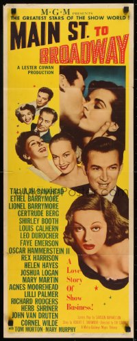 6z243 MAIN ST. TO BROADWAY insert 1953 a love story of show business, written by Samson Raphaelson!