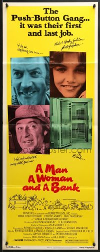 6z247 MAN, A WOMAN & A BANK insert 1979 Donald Sutherland, Brooke Adams & Paul Mazursky!