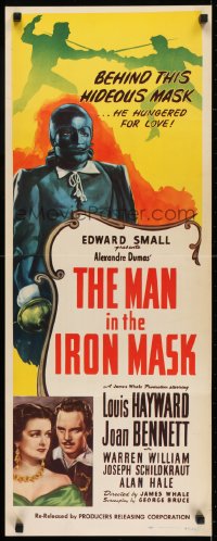 6z245 MAN IN THE IRON MASK insert R1947 Louis Hayward, sexy Joan Bennett, directed by James Whale!