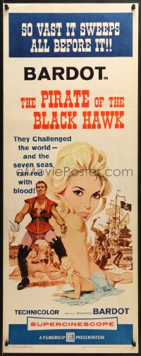 6z290 PIRATE OF THE BLACK HAWK insert 1961 great art of super sexy sister of Brigitte Bardot!